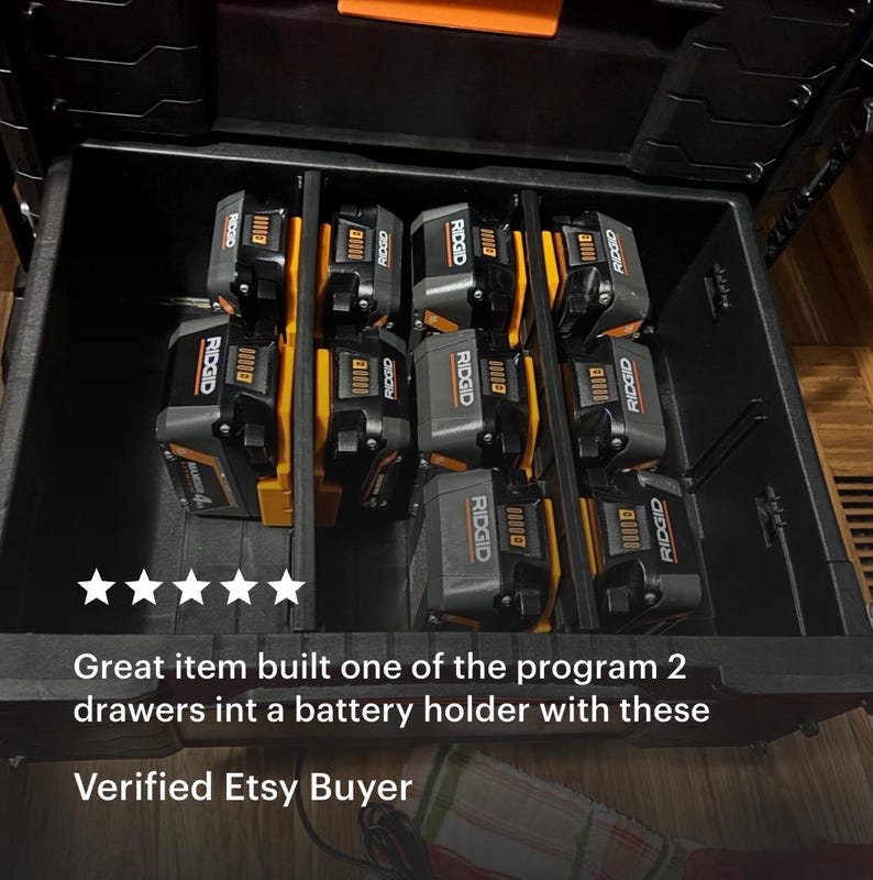 Soporte modular de batería resistente para RIDGID de 18 V: organizador para pared, estante o armario imagen 4