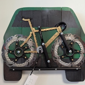 Recycled bike art  17 1/2&quot; x 12&quot;