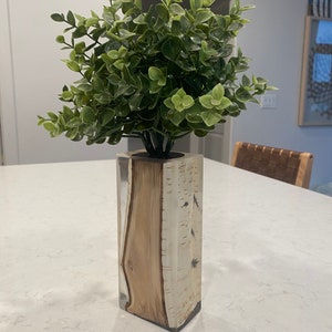 Vaso di legno, regali di nozze personalizzati, vaso di betulla, albero di betulla, vaso di legno fatto a mano per interni, regalo, regalo di nozze