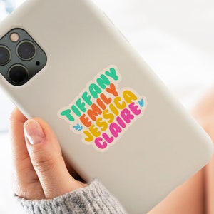 Aangepaste naamsticker voor Besties｜Custom Name Vinyl Stickers｜Name Decals for Water Bottle, Laptop, Phone, Planner, and More ｜Free Shipping