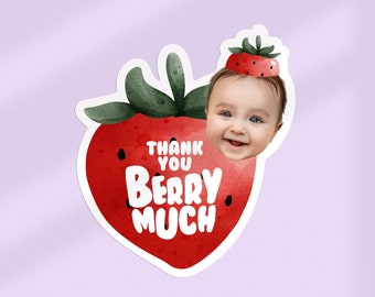 Birthday Sticker｜Personalized Birthday Sticker｜Custom Thank You Sticker｜Strawberry Thank you Stickers｜Party Favor｜Goodie bag｜Free Shipping