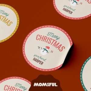 Kerststicker｜Gepersonaliseerde kerststicker｜Aangepaste kerststicker｜Kerstcadeaustickers｜ Stickers voor Kerstmis｜Gratis verzending