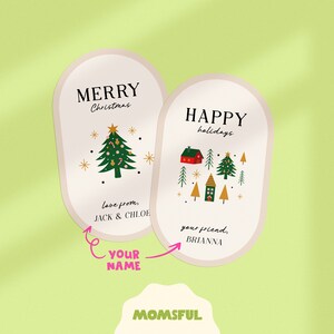 Aangepaste kerststicker: gepersonaliseerde kerststicker, kerststicker, kerstcadeaustickers, kerstnaamsticker (gratis verzending)