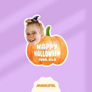 Sticker Halloween, Sticker visage personnalisé, Sticker Halloween personnalisé, Sticker citrouille Halloween, Halloween, Sac cadeau, livraison gratuite