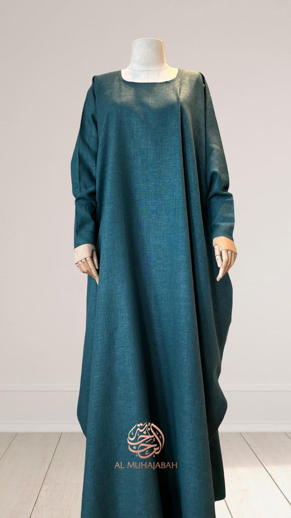 chinese dress ladies Two Piece Linen Butterfly Abaya – Noire Clothing Company main image 0