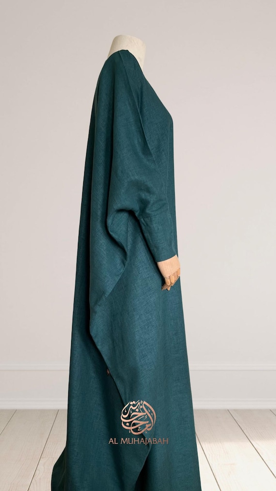 cotton linen butterfly abaya dress product info and reviews Linen Butterfly Abaya Kayra the Label