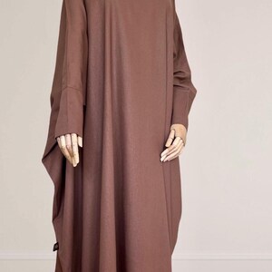 Brown garden linen abaya