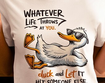 Funny Duck Shirt Animal Pun Tee Sarcastic Meme Quote Relaxed Vibe Humor Gift