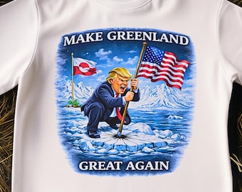 Funny Political Parody Tee Make Greenland Great Again Trump Illustration Shirt