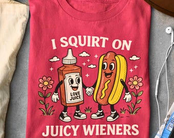 Funny Hot Dog Shirt Cotton Novelty Tee Raunchy Humor Wieners Meme Gag Gift