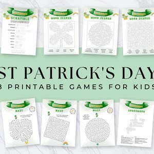 St Patricks Printable Game Bundle Printable St Patrick #39 s Day Games for