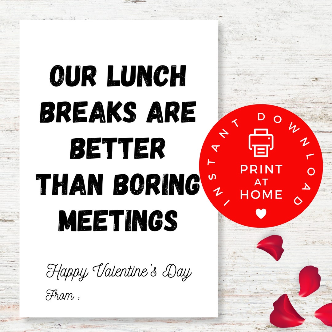 Funny Coworker Valentines Day Card, Cute Printable Valentines Card for Colleagues With Humor ...