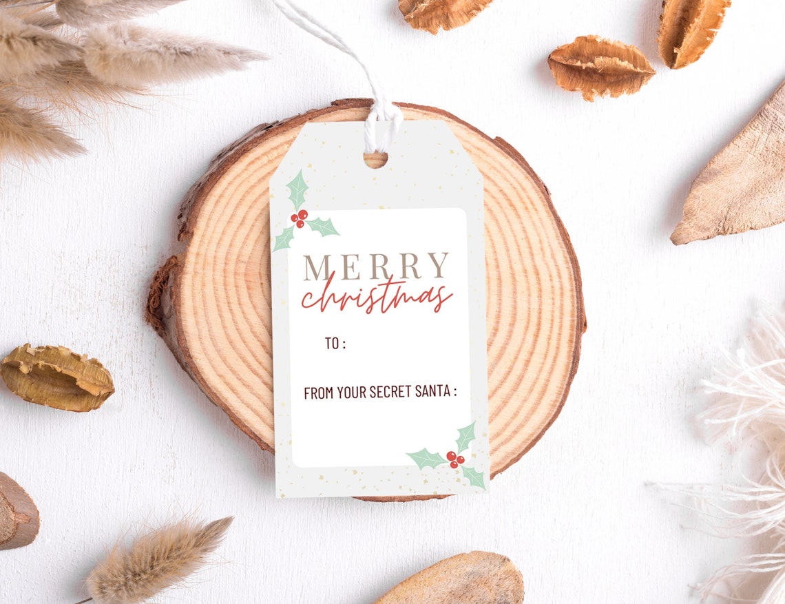 Printable Secret Santa Gift Tag PDF From Your Secret Santa - Etsy