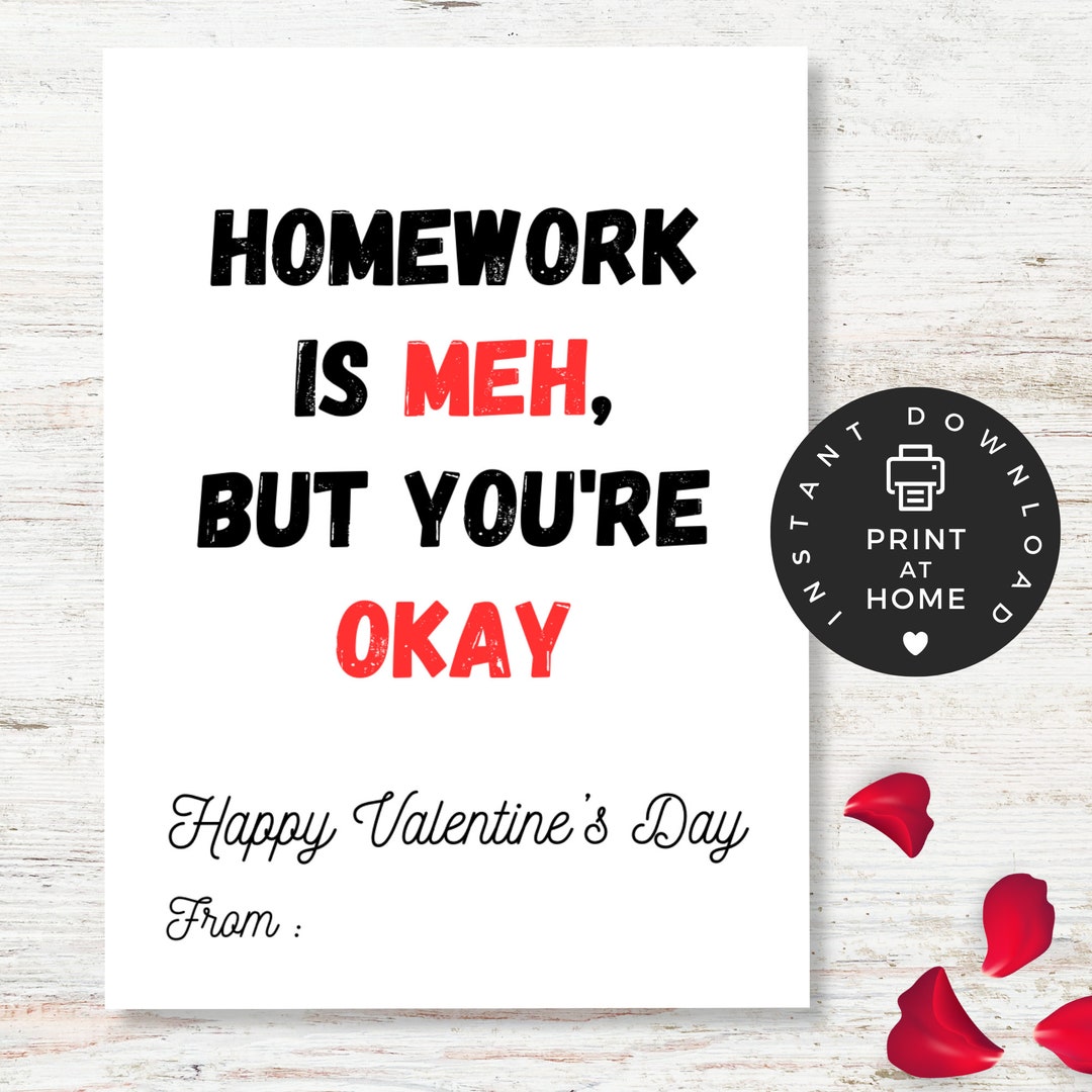 Funny Valentines Day Card for Kids, Cute Printable Valentines Card for ...