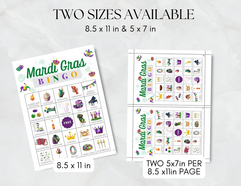 mardi gras bingo game