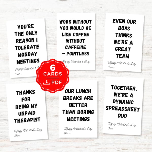 Funny Valentines for Coworkers Etsy