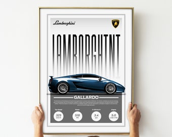 GALLARDO Lamborghini, Auto Poster, Digital Download, Dekoration, Tuning, Wandbild, Kunst, Leinwand, Geschenk, Auto Tuning, Fahrzeuge