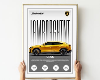 URUS Lamborghini, Auto Poster, Digital Download, Dekoration, Tuning, Wandbild, Kunst, Leinwand, Geschenk, Auto Tuning, Fahrzeuge