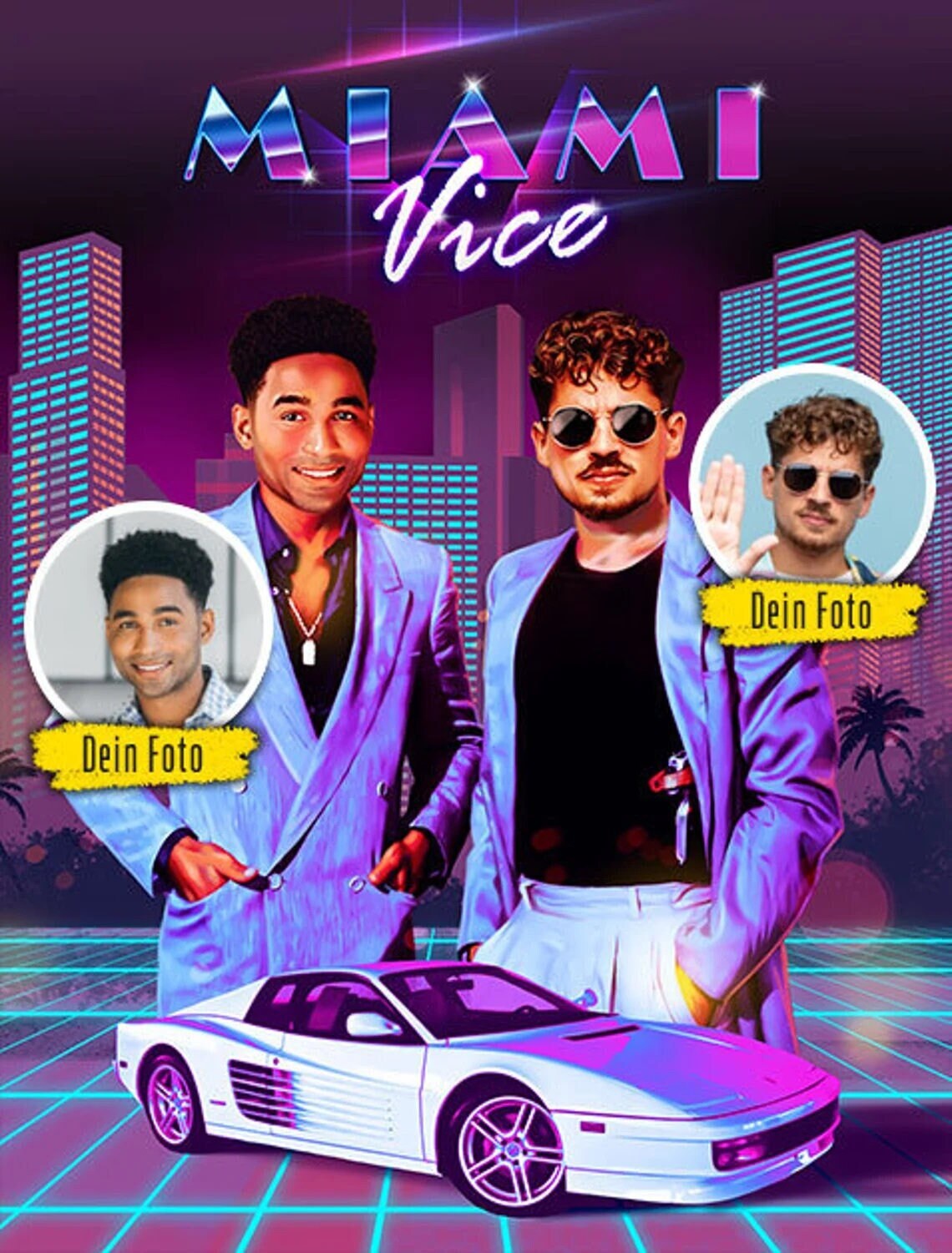You in Miami Vice. Caricature Drawing.