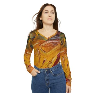 Breaking Through - Artistic V-Neck Long-Sleeve Shirt