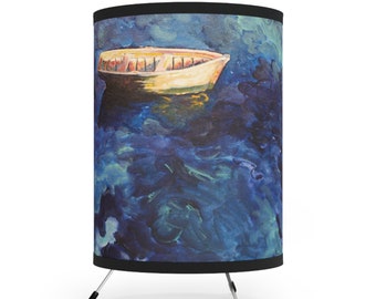 A Light Tether - Tripod Lamp with High-Res Printed Shade