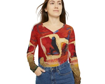 The Truth is Messy - Artistic V-Neck Long-Sleeve Shirt