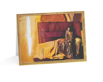 Christmas Card - The Annunciation, Happy Christmas inside, Folded w/Envelope, Premium Paper, Sustainably Sourced, Angel, Christian Artist