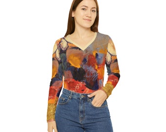 Fruitful Investigation - Artistic V-Neck Long-Sleeve Shirt