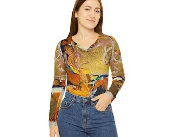 Learning to Breathe - Artistic V-Neck Long-Sleeve Shirt