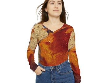Nice to Meet You - Artistic V-Neck Long-Sleeve Shirt