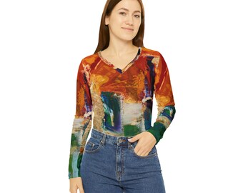 Believe Your Eyes - Artistic V-Neck Long-Sleeve Shirt