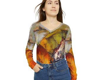 Nestled I - Artistic V-Neck Long-Sleeve Shirt