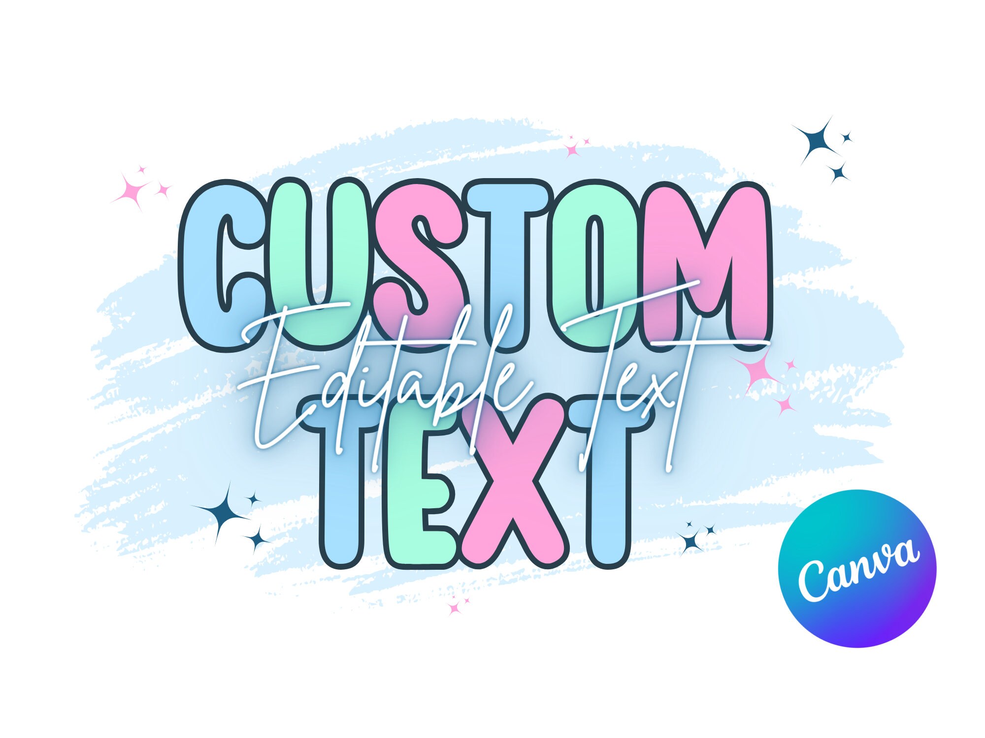 DIY Premade Custom Logo / Editable Logo / Pastel Custom Text ...