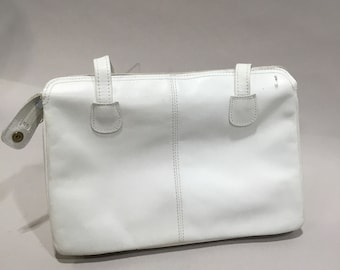 Vintage 1970's White Leather Antonio Top Handle Bag