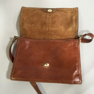 Vintage Brown Leather Phillippe Multi Pocket Over the Shoulder Purse 1970's image 4