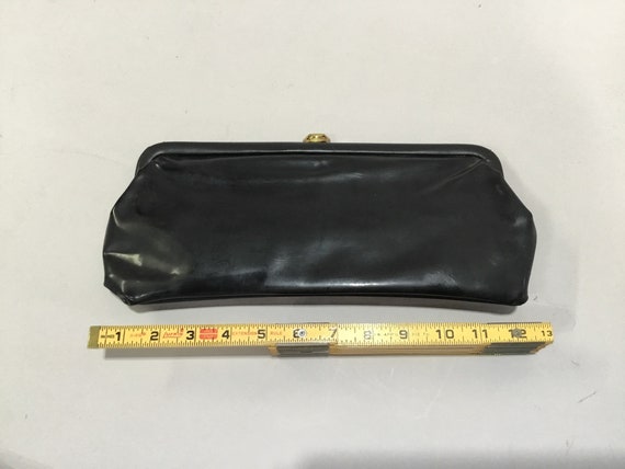 Vintage 1960's Black Patent Leather Clutch - image 4