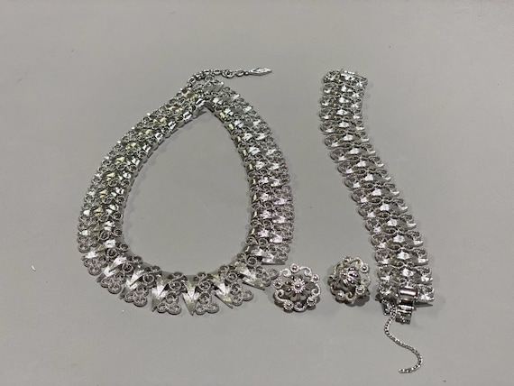 Silver Costume Jewelry Set - image 2