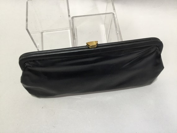 Vintage 1960's Black Patent Leather Clutch - image 2