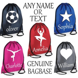 Sac à cordon, sac de sport sac de voyage sac de voyage école sac de danse football personnalisé avec nom ou texte