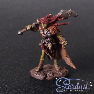 Half-orc Barbarian - handpainted tabletop rpg miniature for DnD gaming