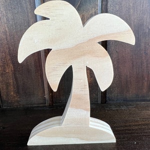 Palm Tree | Chunky Wooden Shapes | Tiered Tray Decor | Shelf Sitter | DIY | Unfinished Wood Cutouts | Craft Supplies | Blanks | Summer