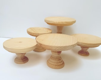 PEDESTAL RISERS | Sturdy Wooden Stand | Tiered Tray Decor | Cake Tray | DIY | Unfinished | Craft Supplies | Craft Show Display | Plant