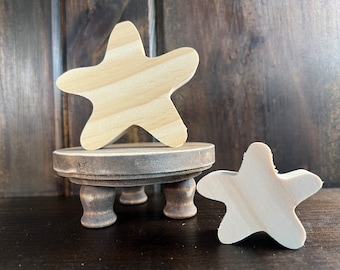 Pine Wood Starfish: Unfinished DIY Craft Cutout