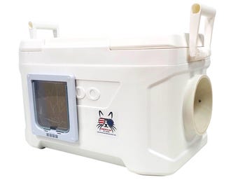 Weatherproof Cat Shelter With Straw Bale, Winter Ready, Igloo Cooler Kitty House, Indoor Outdoor