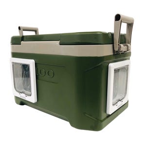 Outdoor Feral Cat House, 100% Insulated, Fully Weatherproof with Two Doors, Straw Bale Included, Warm Pet Shelter