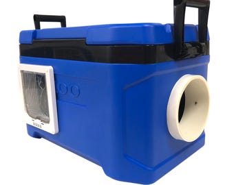 Outdoor Indoor Feral Cat Shelter, Igloo Cooler Design Stray Kitty Haven with Escape Option
