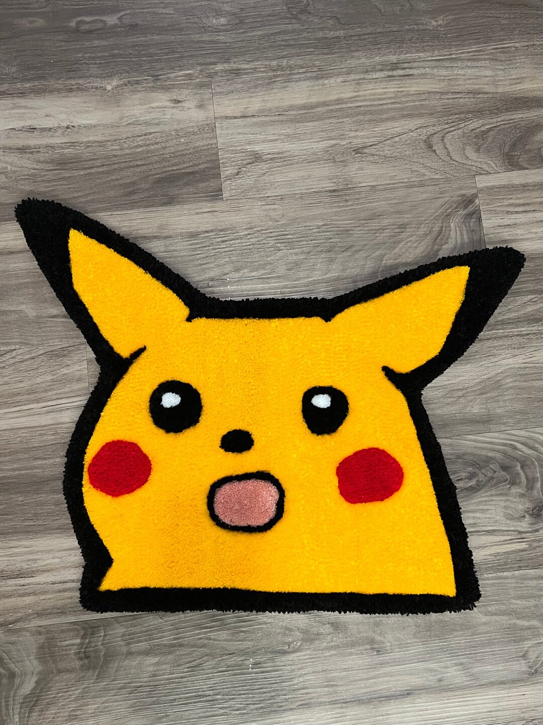 Surprised Pikachu Meme Rug Custom Pokemon Pikachu Rug Tufted Rug Custom