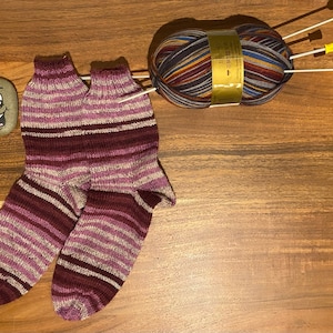 Hand-knitted colorful socks size 40/41