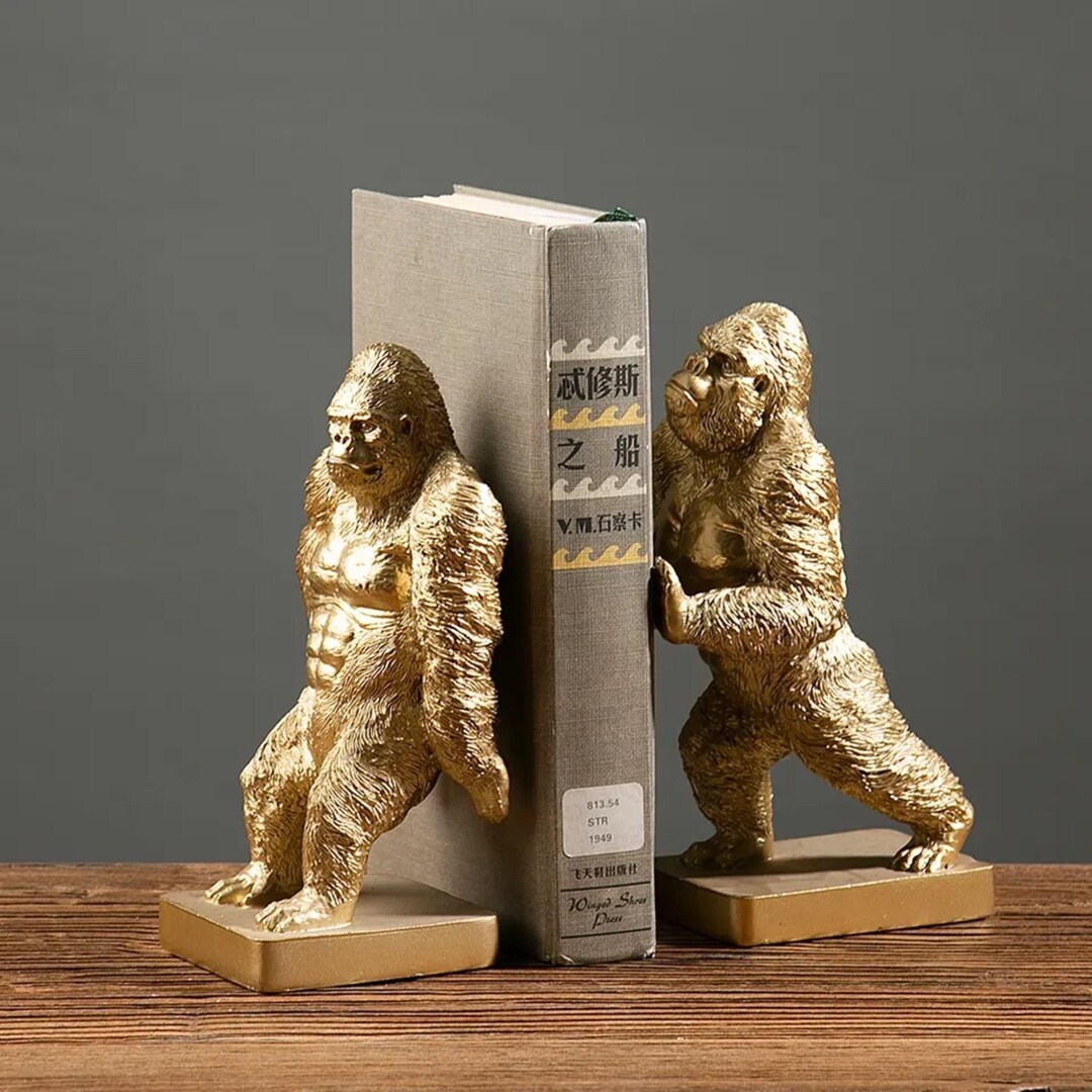 Bookend Gorilla 2 Pieces 2 Gorillas for Holding Books Etsy