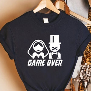 Custom T-shirt GAME OVER for Men Getting Married With 